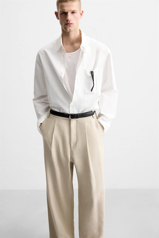PANTALON DE COSTUME STRUCTURÉ EN LIN