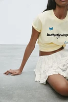 MARIAN ELLIS ROWAN BUTTERFLY PRINT T-SHIRT