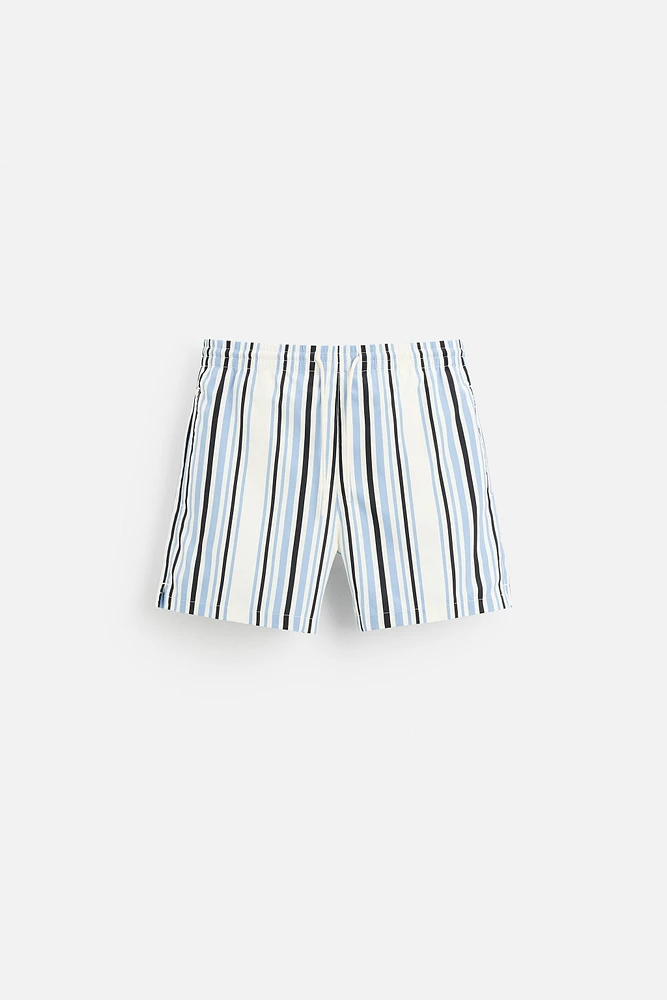 STRIPED REGULAR SWIMMING TRUNKS