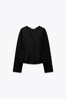 PEPLUM KNIT CARDIGAN