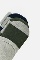 PACK OF 4 STRIPED INVISIBLE SOCKS