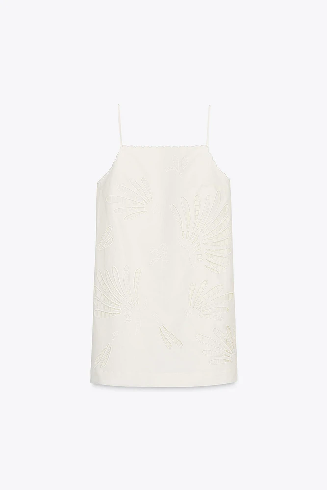 ZW COLLECTION EMBROIDERED LINEN DRESS