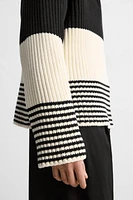 LIMITED EDITION STRIPED ZIP NECK SWEATER