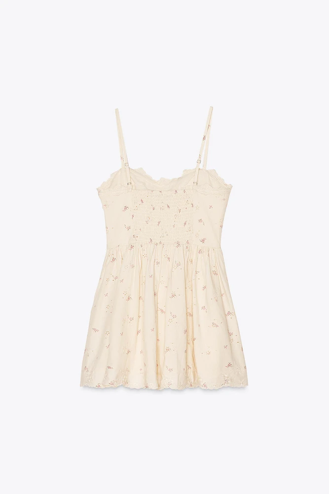 PRINTED POPLIN CORSET DRESS