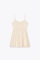 PRINTED POPLIN CORSET DRESS