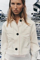 VESTE AVEC LIN MANCHES COMBINÉES