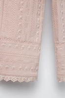 STRAIGHT LEG EMBROIDERED PANTS