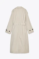 TRENCH LONG CROISÉ À CEINTURE