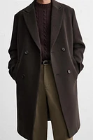 DOUBLE BREASTED WOOL BLEND COAT