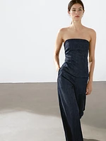 Strapless denim top
