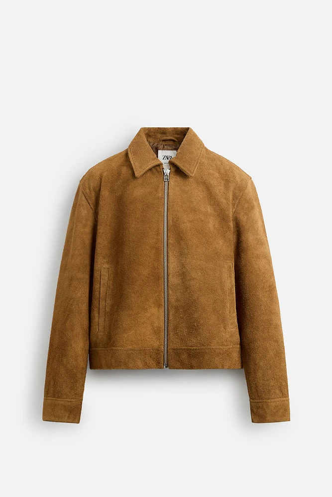 BLOUSON EN CUIR DAIM ÉDITION LIMITÉE