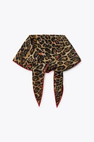 ANIMAL PRINT BANDANA WITH HEART EMBROIDERY