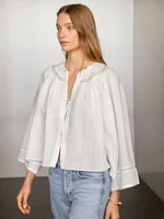 Flowing blouse with lace detail