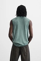 WASHED PRINT KNIT T-SHIRT