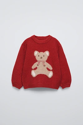 KNIT SWEATER WITH BEAR