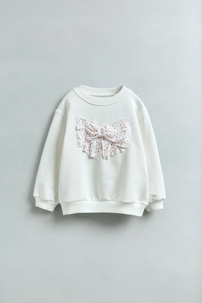 FLORAL BOW SWEATSHIRT