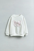 FLORAL BOW SWEATSHIRT