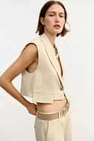 LINEN BLEND SHORT VEST