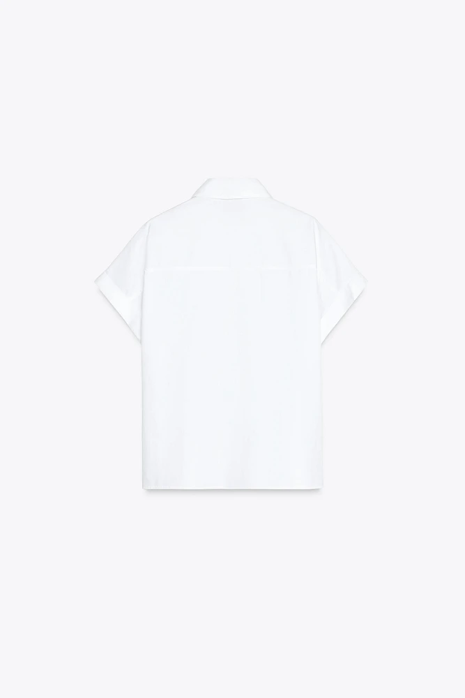 JEWEL COLLAR POPLIN SHIRT