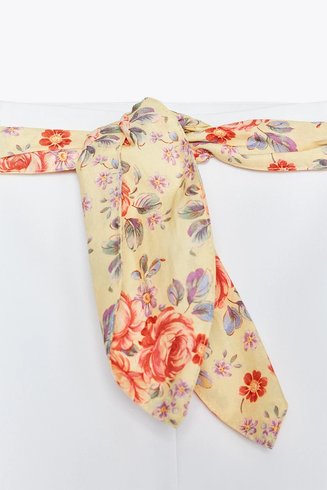 HIGH-WAISTED SCARF SHORTS