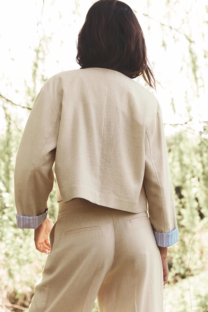 VESTE COURTE AVEC LIN