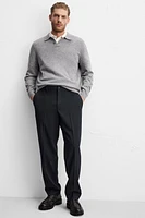 SLIM FIT WOOL BLEND PANTS