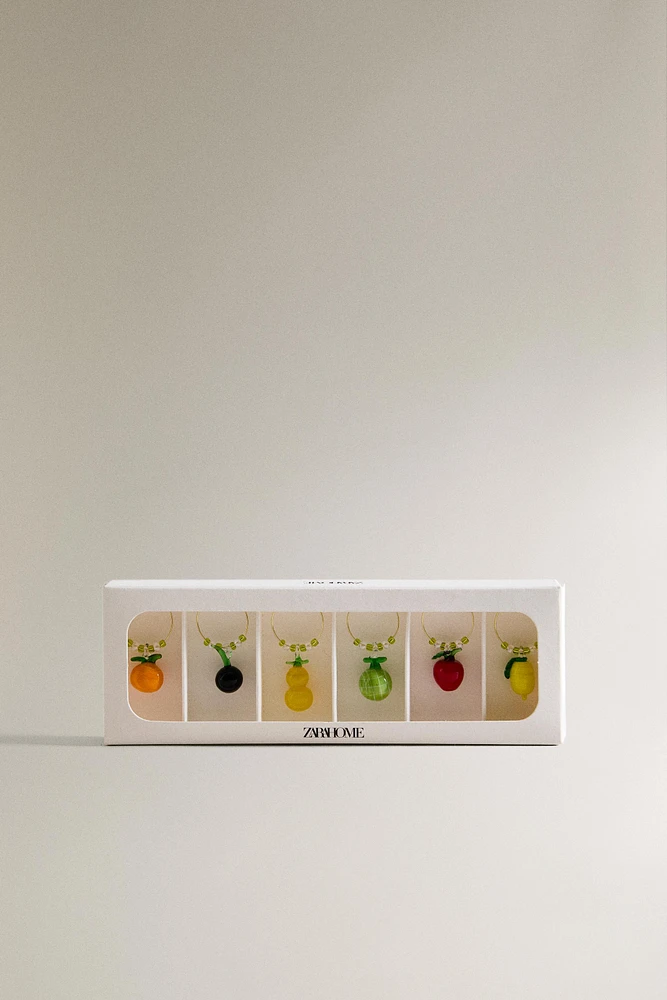 LOT MARQUE-VERRES FRUITS (LOT DE 6)
