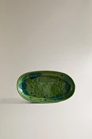 PLAT GRÈS OVALE FLEURS