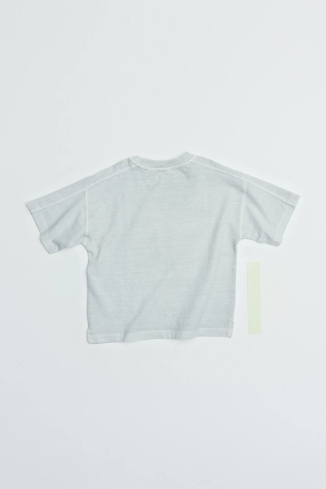 T-SHIRT EFFET DÉLAVÉ PALMIER BRODÉ