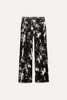 Z1975 HIGH RISE FLOCKED ANIMAL PRINT BELTED JEANS