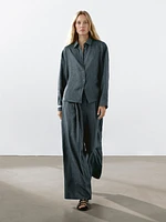 Satin shirt with textured detail