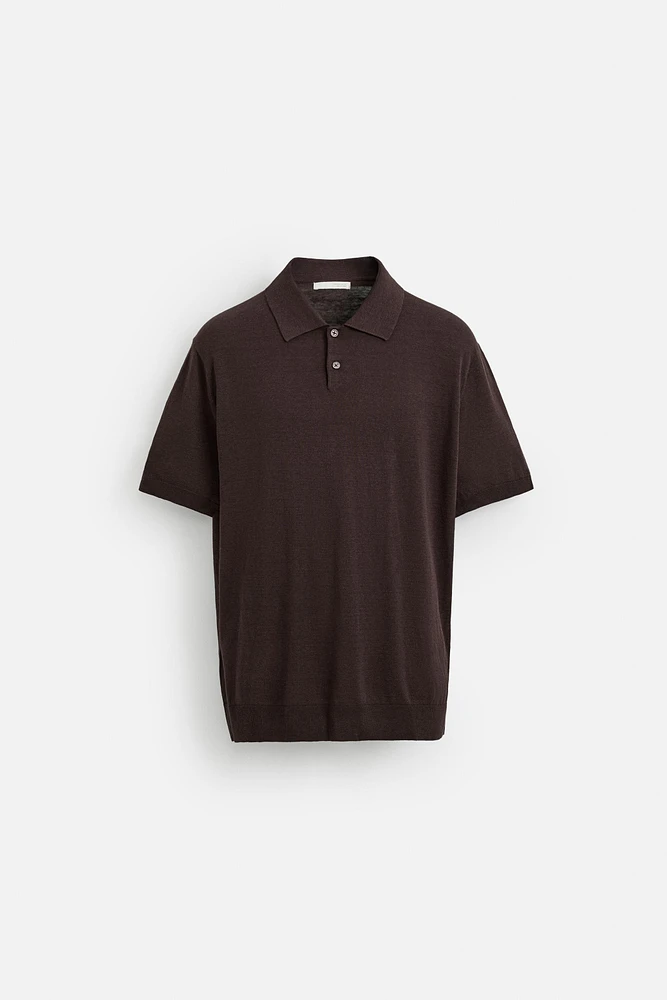 POLO EN MAILLE SOIE ET LIN