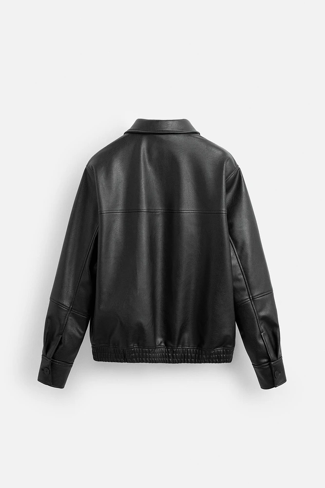 BLOUSON EN MATIÈRE SYNTHÉTIQUE