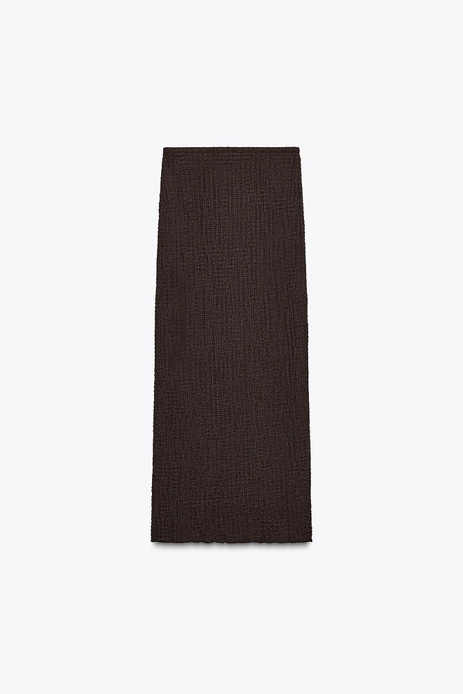 TEXTURED LONG SKIRT