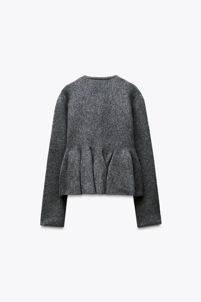 PEPLUM KNIT CARDIGAN