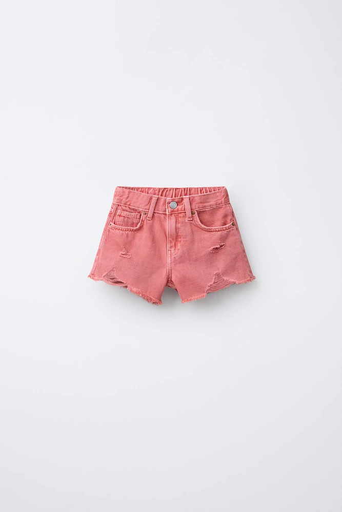 BERMUDA EN DENIM DÉCHIR