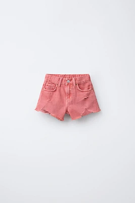BERMUDA EN DENIM DÉCHIR