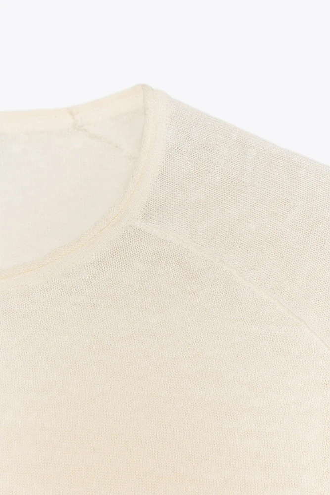LINEN BLEND KNIT SWEATER
