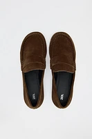 SUEDE PENNY LOAFERS