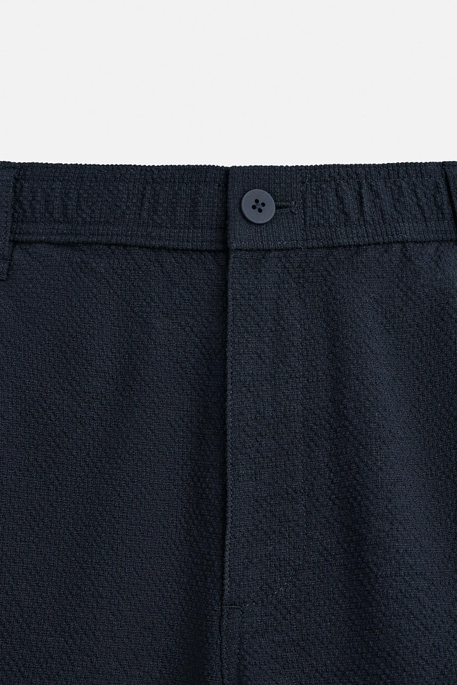 TEXTURED REGULAR FIT SHORTS