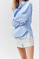 STRIPED OVERSIZED POPLIN SHIRT