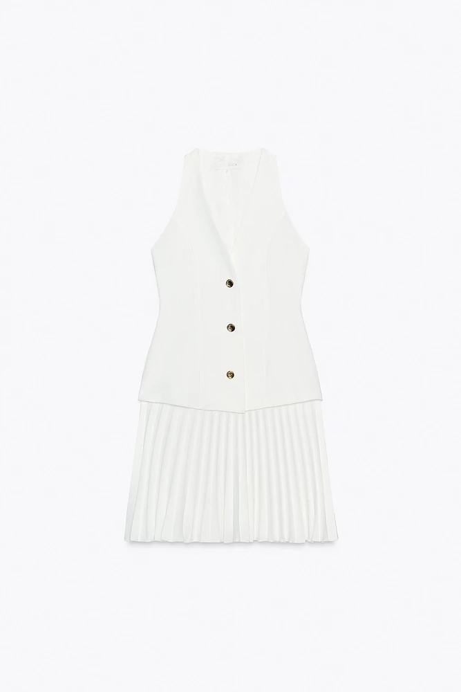 ROBE COURTE EN MATIÈRES VARIÉES