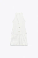 ROBE COURTE EN MATIÈRES VARIÉES
