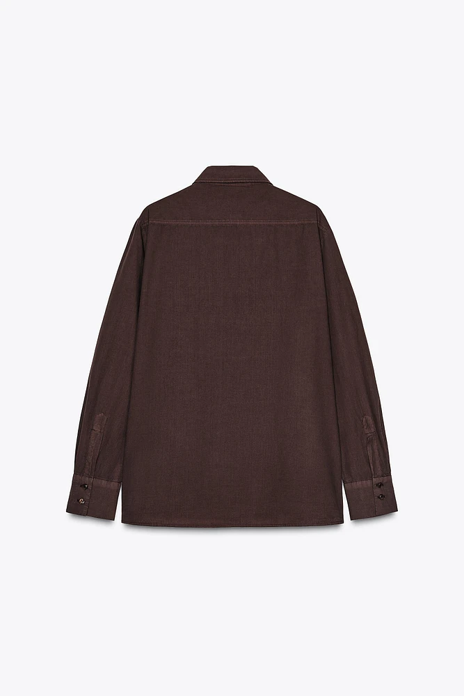 CHEMISE EN POPELINE À POCHE ZW COLLECTION