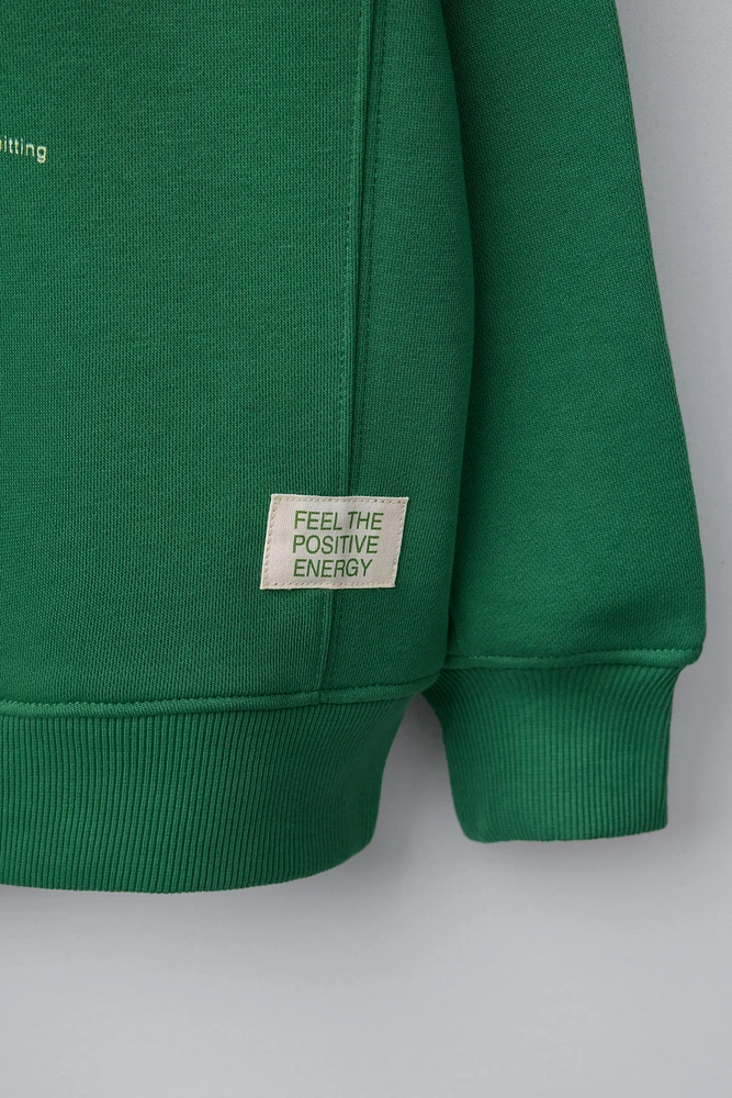 PLUSH SWEATSHIRT WITH TEXT