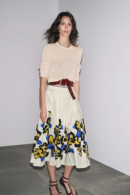 ZW COLLECTION PRINTED PLEATED SKIRT