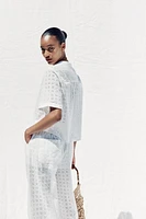 CHEMISE COURTE BRODERIES AJOURÉES