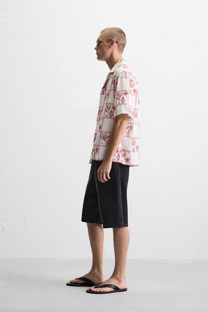 CHEMISE BRODERIES CONTRASTE
