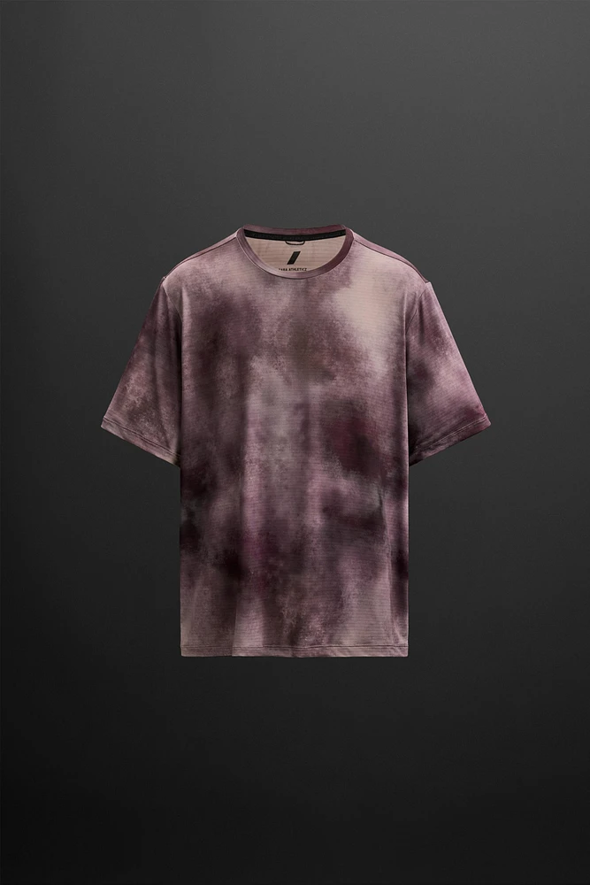 TIE-DYE PRINT PERFORATED T-SHIRT