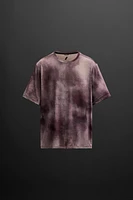 TIE-DYE PRINT PERFORATED T-SHIRT